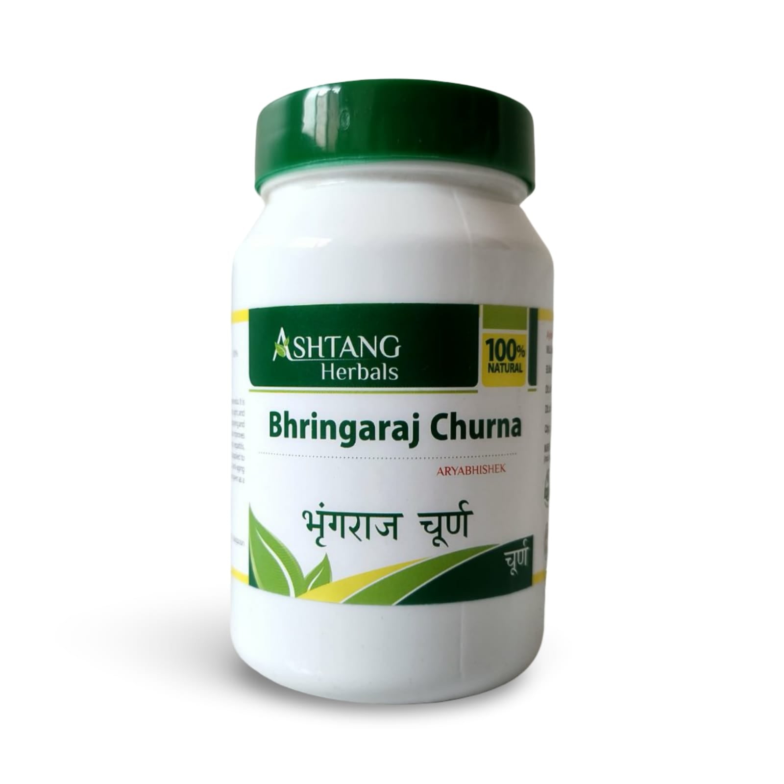 Ashtang Herbals Bhringaraj Churna container on a white background